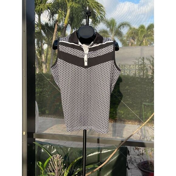 GGBlue Black White Geometric Polo Tank Size L - Picture 10 of 10